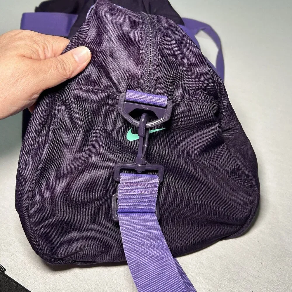 Nike Gym Club duffel bag purple dynasty / dark iris color, green logo